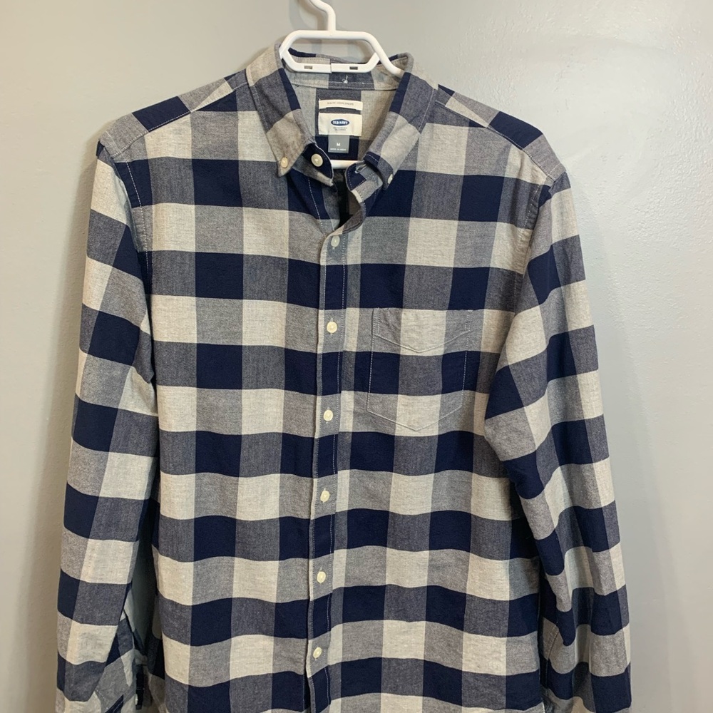 Classic Blue and White Checkered Men's Shirt